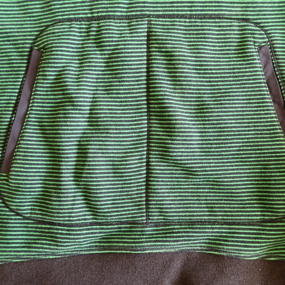 Lululemon Green Striped Pullover Turtleneck Gym Athletic Sweatshirt Womens Sz 4 - Picture 4 of 9